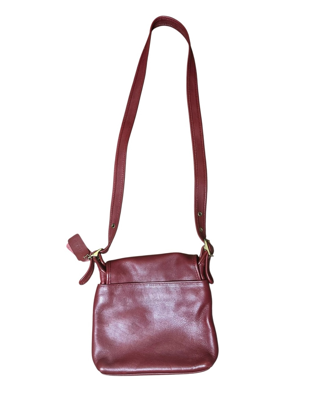 Vintage Coach Legacy  Companion Flap
#9715 Turn Lock, Crossbody, Red/Bordeaux - Picture 2 of 16